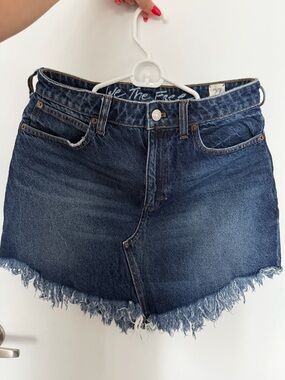 Free People Dark Blue Denim Mini Skirt